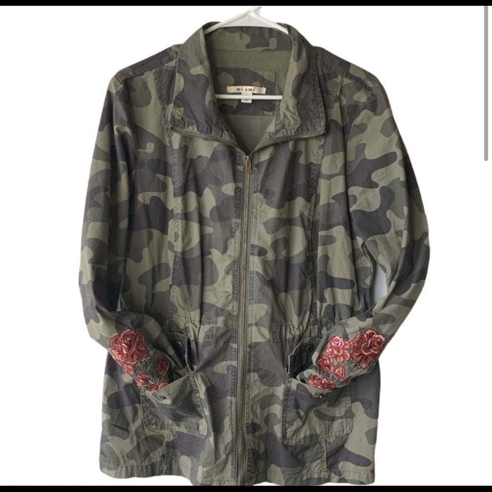 Embroidered camo jacket